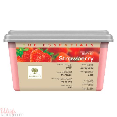 Пюре Клубники 1кг с/м 10% сахара THE ESSENTIALS Ravifrut Франция 