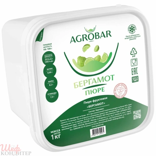 ПЮРЕ фруктовое БЕРГАМОТ с/м 1 кг "Агробар"