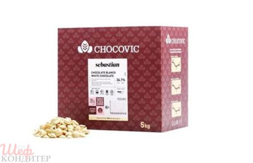 Шоколад белый Chocovic Sebastian 34,6% 5 кг 