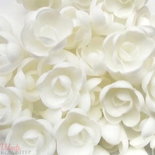 Вафельные Розы малые белые 8шт Top Decor Вафельные Розы малые белые 8шт Top Decor