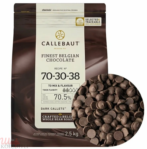 Шоколад горький Callebaut 70,5% 2,5 кг Шоколад горький Callebaut 70,5% 2,5 кг