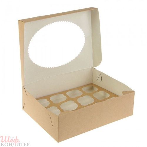 Коробка на 12 капкейков 330*250*100 Коробка на 12 капкейков 330*250*100