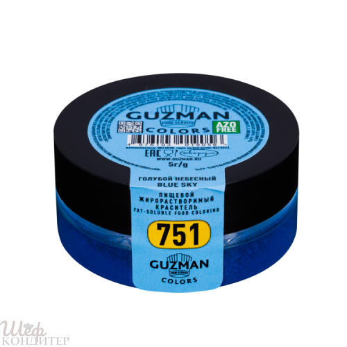Краситель жирорастворимый Голубой небесный 5г GUZMAN