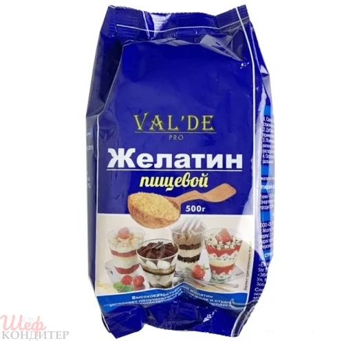 Желатин говяжий гранул. 180+bloom 500гр. VAL'DE 